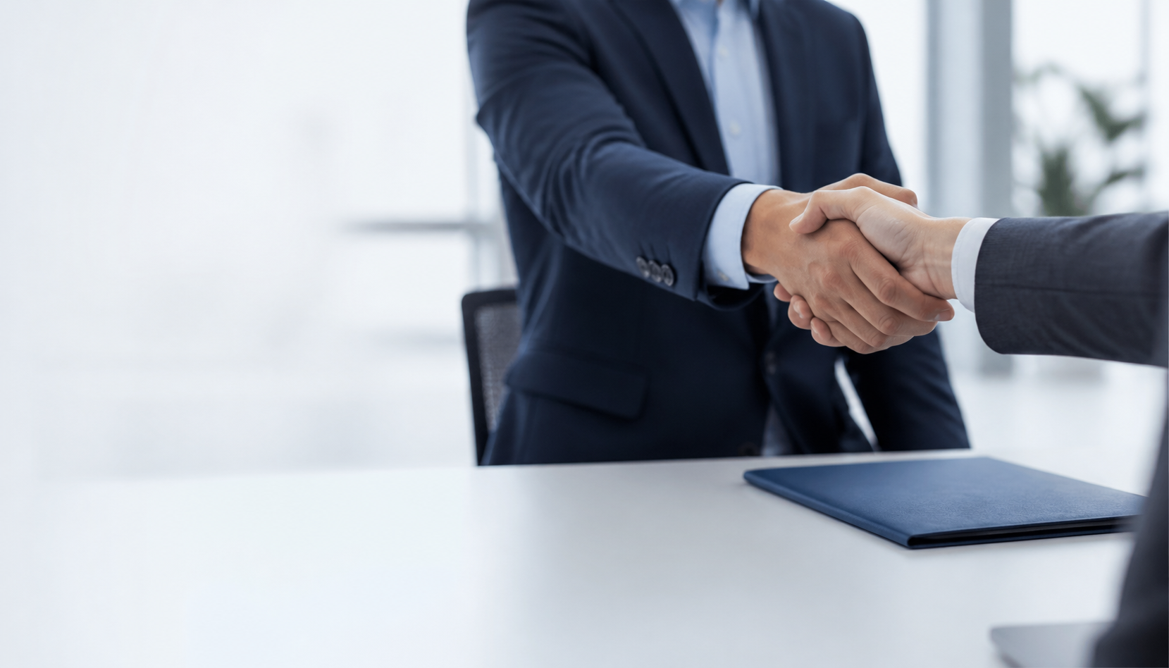 Business partners beginning a distribution conversation